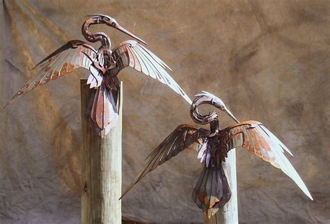 Metal Bird Sculpture for Tree 